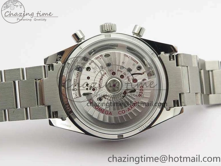 0718 Speedmaster ’57 Co-Axial OMF 1:1 Best Edition White Dial RG Markers On SS Bracelet A Elegant 8144